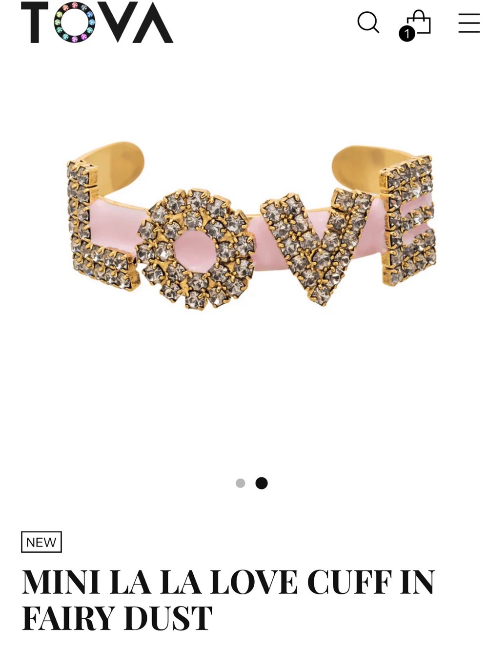 TOVa La La LOVE Cuff in Fairy Dust - Pink & Gold
